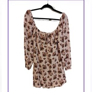 Sunday Best Floral Mini Dress - Cream and Brown